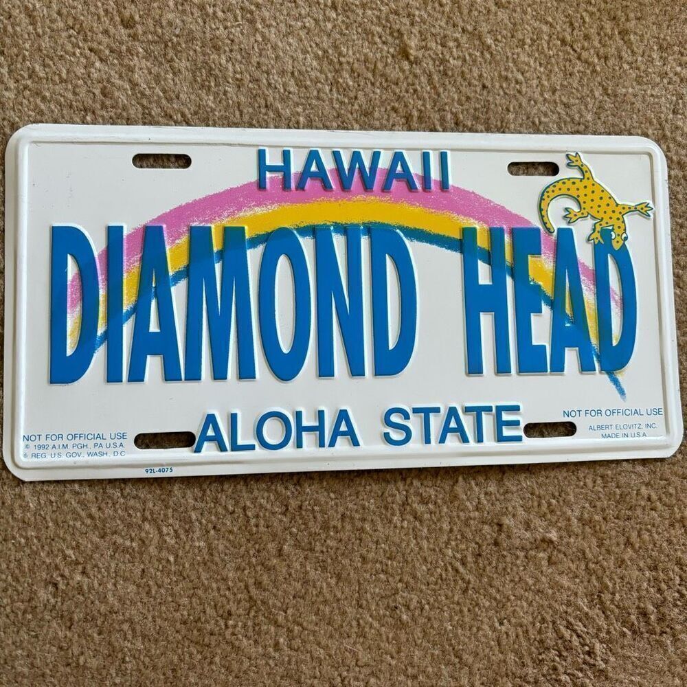 Hawaii Diamond Head Aloha State Souvenir Metal License Plate